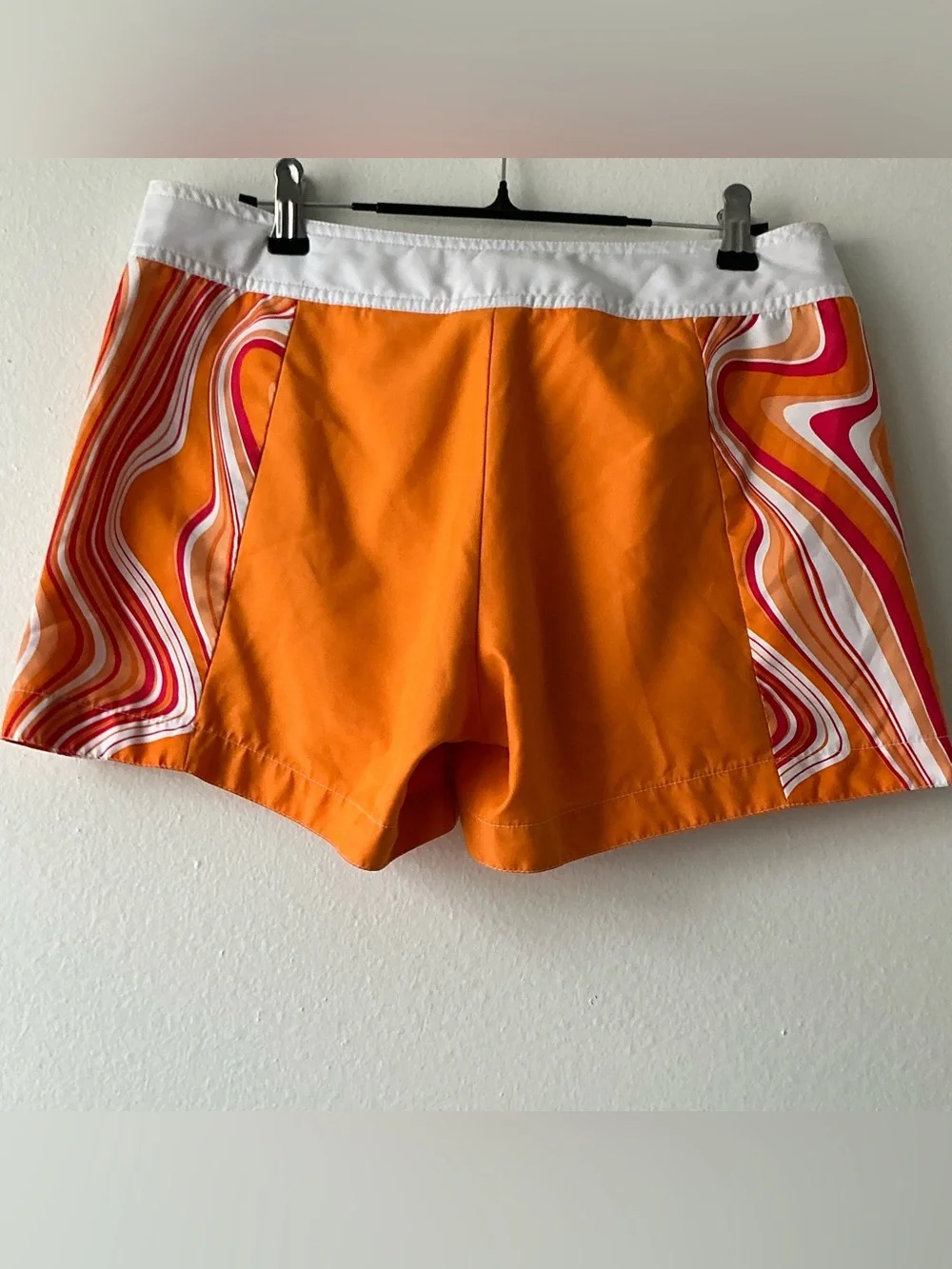 Nike Beach League Women's Swim Board Shorts Size Small 4-6 Orange Abstract